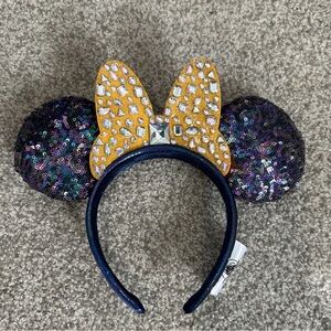 Walt Disney World 50th Anniversary Jeweled and Sequin Minnie Mouse Ears Headband